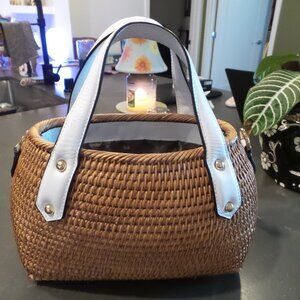 Pulicati Handmade Bag Cane Rattan Basket Cinch-up Handbag